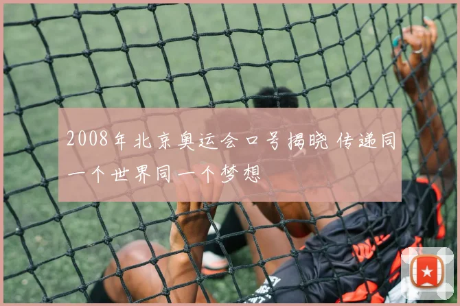 2008年北京奥运会口号揭晓 传递同一个世界同一个梦想